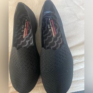 Skechers Black Knit Slip-On Sneakers